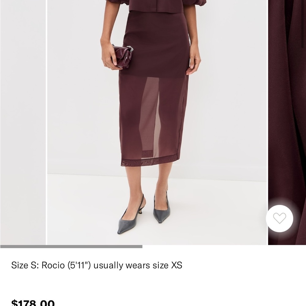 Shopbop le bop Olivia organza skirt mahogany